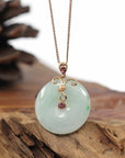 Baikalla Jewelry Jade Pendant Pendant Only 18k Rose Gold Genuine Burmese Jadeite Constellation (Aries) Necklace Pendant with Tourmaline