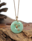 Baikalla Jewelry Jade Pendant Pendant Only 18k Rose Gold Genuine Burmese Jadeite Constellation (Aries) Necklace Pendant
