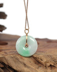 Baikalla Jewelry Gold Jadeite Necklace 18k Rose Gold Genuine Jadeite Constellation (Virgo) Necklace Pendant