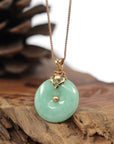 Baikalla Jewelry God Jadeite Necklace 18k Rose Gold Genuine Jadeite Constellation (Leo) Necklace Pendant
