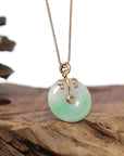 Baikalla Jewelry God Jadeite Necklace 18k Rose Gold Genuine Jadeite Constellation Horoscope (Libra) Necklace Pendant