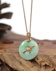 Baikalla Jewelry Gold Jadeite Pendant Pendant Only 18k Rose Gold Genuine Jadeite Constellation Horoscope (Sagittarius) Necklace Pendant With Diamonds