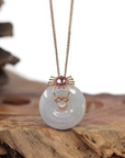 Baikalla Jewelry Gold Jadeite Pendant 18k Rose Gold Genuine Jade Jadeite Constellation Horoscope (Cancer) Necklace Pendant with Ruby