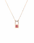 Baikalla Jewelry Gemstone Pendant Necklace Baikalla "6 in 1" 18K Rose Gold Baby Pink Tourmaline & Diamond Love-Locket Necklace