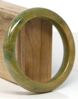 Baikalla Jewelry Jadeite Jade Bangle Bracelet Baikalla "Half Round" Green and Red Jadeite Jade Bangle Bracelet (61.1 mm)