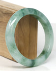 Baikalla Jewelry Jadeite Jade Bangle Bracelet Baikalla "Half Round" Icy Blue-Green Jadeite Jade Bangle Bracelet (58.4 mm)