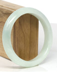 Baikalla Jewelry Jadeite Jade Bangle Bracelet Baikalla "Half Round" Light Green Jadeite Jade Bangle Bracelet (60.8mm)