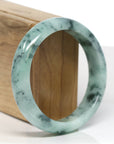 Baikalla Jewelry Jadeite Jade Bangle Bracelet Baikalla "Half Round" Blue-Green Jade Bangle Bracelet (58.36mm)