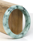 Baikalla Jewelry Jadeite Jade Bangle Bracelet Baikalla "Half Round" Blue-Green Jade Bangle Bracelet (58.36mm)
