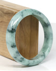 Baikalla Jewelry Jadeite Jade Bangle Bracelet Baikalla "Half Round" Blue-Green Jade Bangle Bracelet (58.36mm)