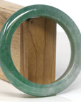 Baikalla Jewelry Jadeite Jade Bangle Bracelet Baikalla "Half Round" Forest Green Jade Bangle Bracelet (61.75mm)