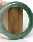 Baikalla Jewelry Jadeite Jade Bangle Bracelet Baikalla "Half Round" Forest Green Jade Bangle Bracelet (61.75mm)