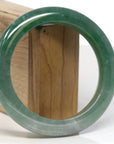 Baikalla Jewelry Jadeite Jade Bangle Bracelet Baikalla "Half Round" Forest Green Jade Bangle Bracelet (61.75mm)