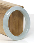 Baikalla Jewelry Jadeite Jade Bangle Bracelet Baikalla High-End "Half Round" Icy Blue-Green Jade Bangle Bracelet (56.45mm)