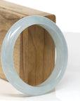Baikalla Jewelry Jadeite Jade Bangle Bracelet Baikalla High-End "Half Round" Icy Blue-Green Jade Bangle Bracelet (56.45mm)