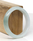Baikalla Jewelry Jadeite Jade Bangle Bracelet Baikalla "Half Round" Icy Blue-Green Jade Bangle Bracelet (57.17mm)