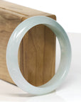 Baikalla Jewelry Jadeite Jade Bangle Bracelet Baikalla "Half Round" Icy Blue-Green Jade Bangle Bracelet (57.17mm)