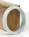 Baikalla Jewelry Jadeite Jade Bangle Bracelet Baikalla "Half Round" Icy Blue-Green Jade Bangle Bracelet (57.17mm)