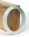 Baikalla Jewelry Jadeite Jade Bangle Bracelet Baikalla "Half Round" Icy Blue-Green Jade Bangle Bracelet (57.17mm)