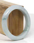 Baikalla Jewelry Jadeite Jade Bangle Bracelet Baikalla "Half Round" Blue-Green Jade Bangle Bracelet (57.42mm)