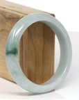 Baikalla Jewelry Jadeite Jade Bangle Bracelet Baikalla "Half Round" Blue-Green Jade Bangle Bracelet (58.78mm)