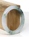 Baikalla Jewelry Jadeite Jade Bangle Bracelet Baikalla "Half Round" Icy Blue-Green Jade Bangle Bracelet (54.65mm)