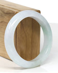 Baikalla Jewelry Jadeite Jade Bangle Bracelet Baikalla "Half Round" Icy Green Jade Bangle Bracelet (56.02mm)