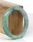 Baikalla Jewelry Jadeite Jade Bangle Bracelet Baikalla "Half Round" Icy Green Jade Bangle Bracelet (56.08mm)