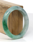 Baikalla Jewelry Jadeite Jade Bangle Bracelet Baikalla "Half Round" Icy Green Jade Bangle Bracelet (56.08mm)