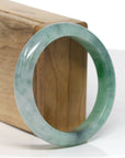 Baikalla Jewelry Jadeite Jade Bangle Bracelet Baikalla "Half Round" Icy Green Jade Bangle Bracelet (56.08mm)