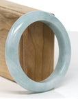 Baikalla Jewelry Jadeite Jade Bangle Bracelet Baikalla "Half Round" Blue-Green Jade Bangle Bracelet (57.23mm)