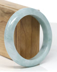 Baikalla Jewelry Jadeite Jade Bangle Bracelet Baikalla "Half Round" Blue-Green Jade Bangle Bracelet (57.23mm)