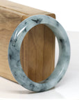 Baikalla Jewelry Jadeite Jade Bangle Bracelet Baikalla "Half Round" Blue-Green Jade Bangle Bracelet (54.80mm)