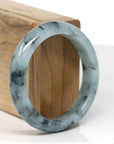 Baikalla Jewelry Jadeite Jade Bangle Bracelet Baikalla "Half Round" Blue-Green Jade Bangle Bracelet (54.80mm)