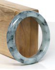 Baikalla Jewelry Jadeite Jade Bangle Bracelet Baikalla "Half Round" Blue-Green Jade Bangle Bracelet (54.80mm)