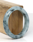 Baikalla Jewelry Jadeite Jade Bangle Bracelet Baikalla "Half Round" Blue-Green Jade Bangle Bracelet (54.80mm)