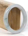 Baikalla Natural Icy Blue-Green Jadeite Jade Bangle Bracelet (59.43mm)