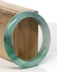 Baikalla "Half Round" Green Jadeite Jade Bangle Bracelet (56.11mm)