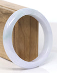 Baikalla "Half Round" Lavender Jadeite Jade Bangle Bracelet (59 mm)