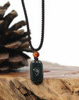 Genuine Nephrite Black Jade Yin Yang Pendant Necklace