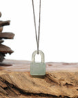 Baikalla Genuine Ice Yellow Jadeite Jade Lock Necklace Pendant