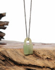 Baikalla Genuine Ice Jadeite Jade Lock Necklace Pendant