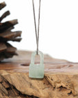 Baikalla Genuine Ice Jadeite Jade Lock Necklace Pendant