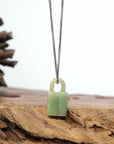 Baikalla Green Jadeite Jade Lock Necklace Pendant