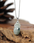 Baikalla Jewelry 18k Gold Jadeite Necklace Pendant Only Natural Unique Jadeite Jade Lucky Bottle Necklace with 14k White Gold Bail