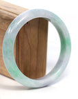 Baikalla Jewelry Jadeite Jade Bangle Bracelet Baikalla Genuine White & Green Burmese Jadeite Jade Bangle Bracelet (62.53mm)