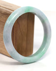 Baikalla Jewelry Jadeite Jade Bangle Bracelet Baikalla Genuine White & Green Burmese Jadeite Jade Bangle Bracelet (62.53mm)