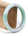Baikalla Jewelry Jadeite Jade Bangle Bracelet Baikalla Genuine White & Green Burmese Jadeite Jade Bangle Bracelet (62.53mm)