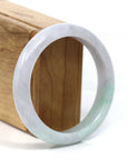 Baikalla Jewelry Jadeite Jade Bangle Bracelet Baikalla™ "Classic Bangle" Genuine Burmese Lavender Green Jadeite Jade Bangle Bracelet (58.47mm)