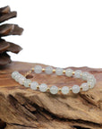Baikalla Jewelry jade beads bracelet 6.5 inches Baikalla High Genuine Ice Jadeite Jade Round Beads Bracelet With 18K Yellow Gold Clasp (6.5mm)